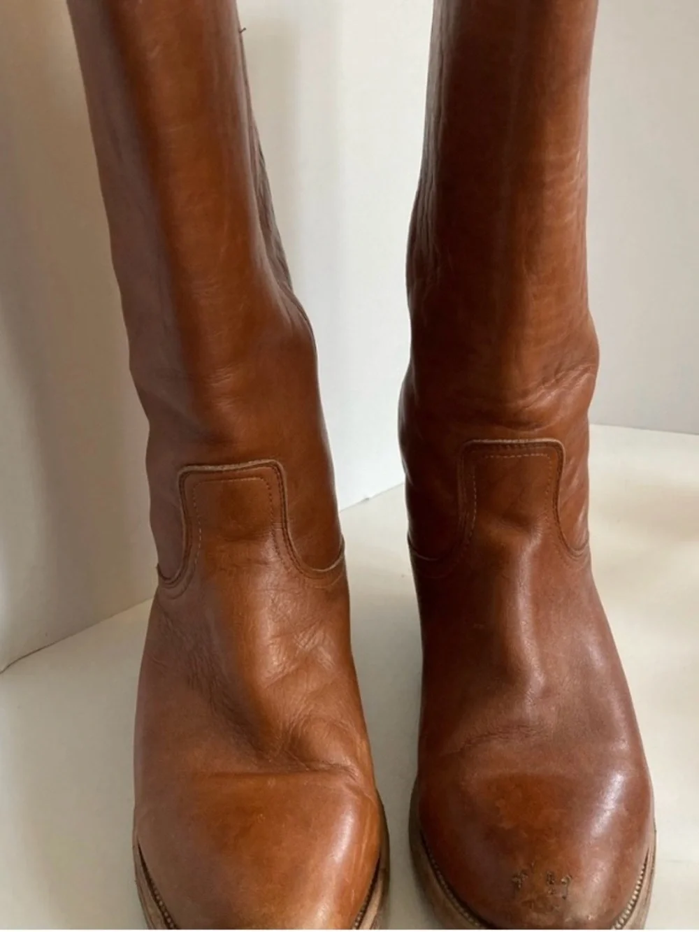 Vintage FRYE Brown Leather Heeled Campus Boots Men’s Size 11